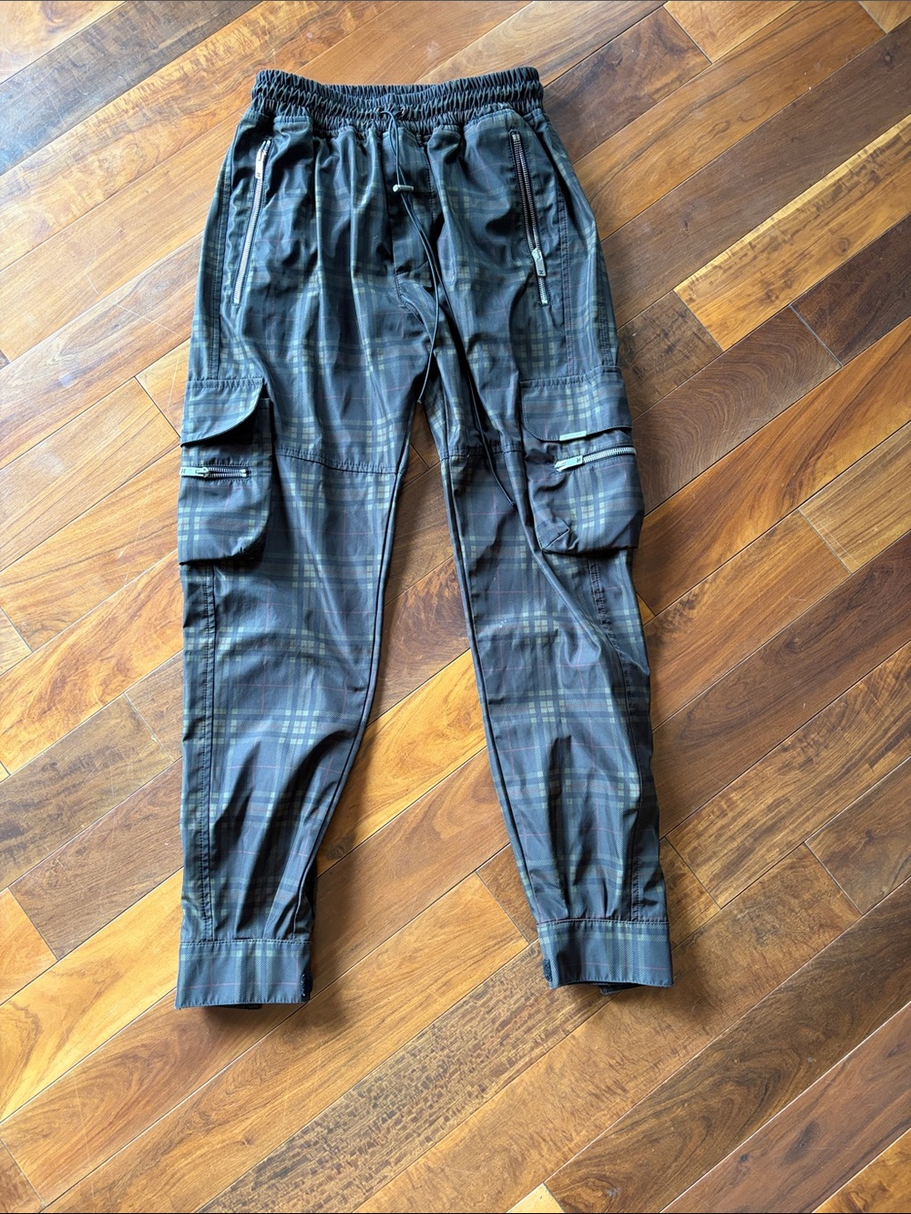 Men's Black Plaid Cargo Jogger Pants by the brand REPRESENT